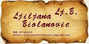 Ljiljana Biolanović vizit kartica